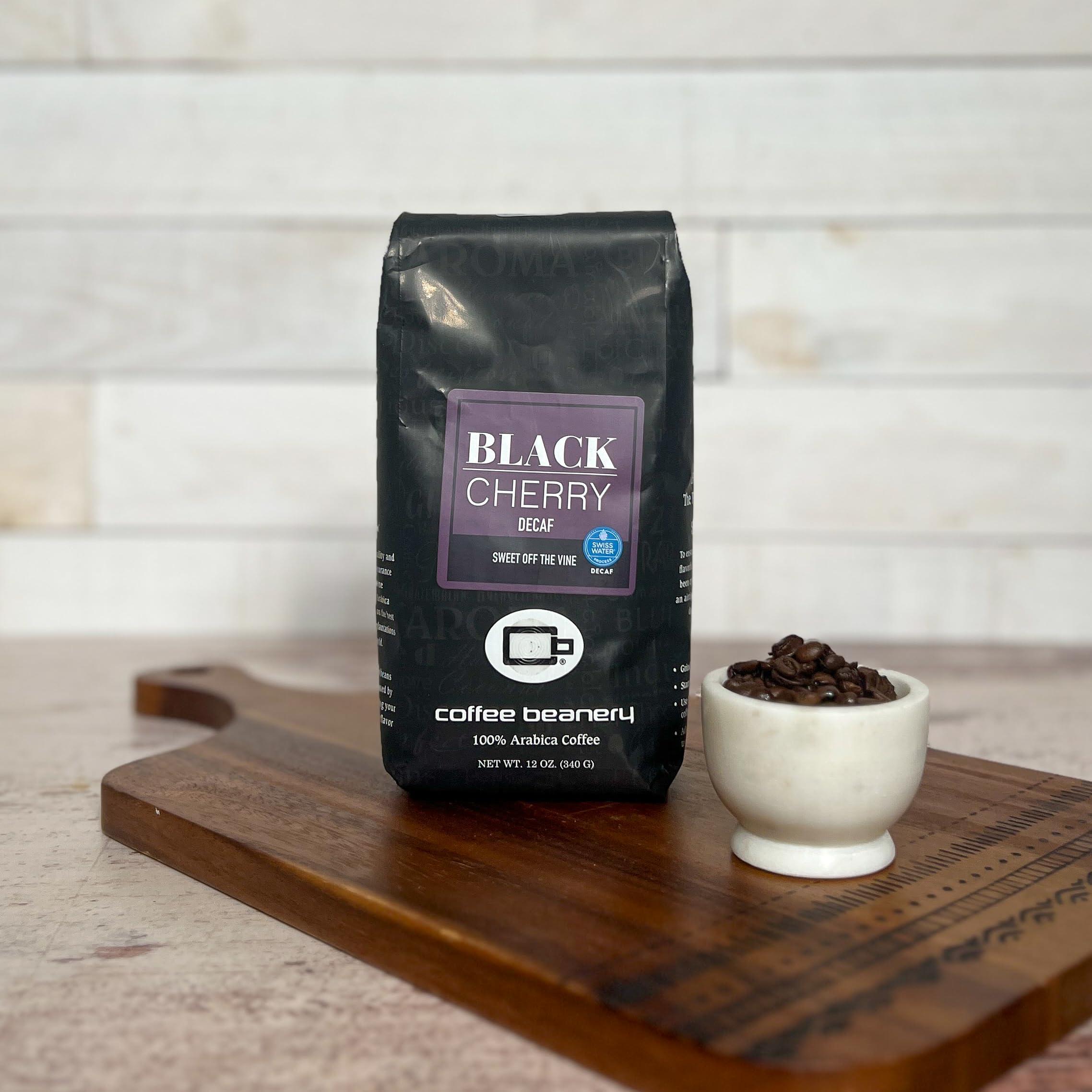 Coffee Beanery Black Cherry Decaf Coffee by Coffee Beanery | 12oz Flavored Decaf Coffee Beans Medium Roast Coffee | 100% Specialty Arabica Coffee Whole Bean | Gourmet Coffee Whole Beans