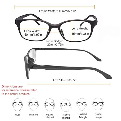Vepiant Vepiant Nearsighted Distance Glasses For Men and Women Retro Myopia Glasses TR90 Lightweight Shortsighted Eyeglasses Black Full Frame Eyewear Blue Light Filter Spectacles THESE ARE NOT READING GLASSES