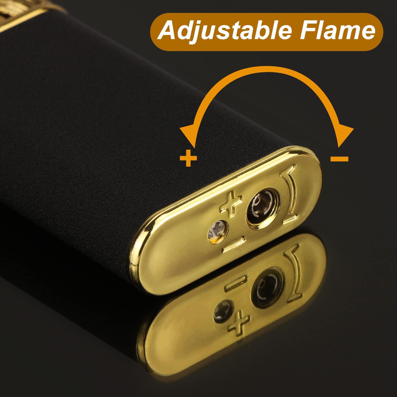 Fodana Cool Dual Flame Dragon Lighter,Outdoor Windproof Dragon Torch Lighter,Switchable Soft/Jet Flame Lighter,Double Flame Refillable Butane Lighter,Cool Lighter Creative Gift for Men(Without Butane)