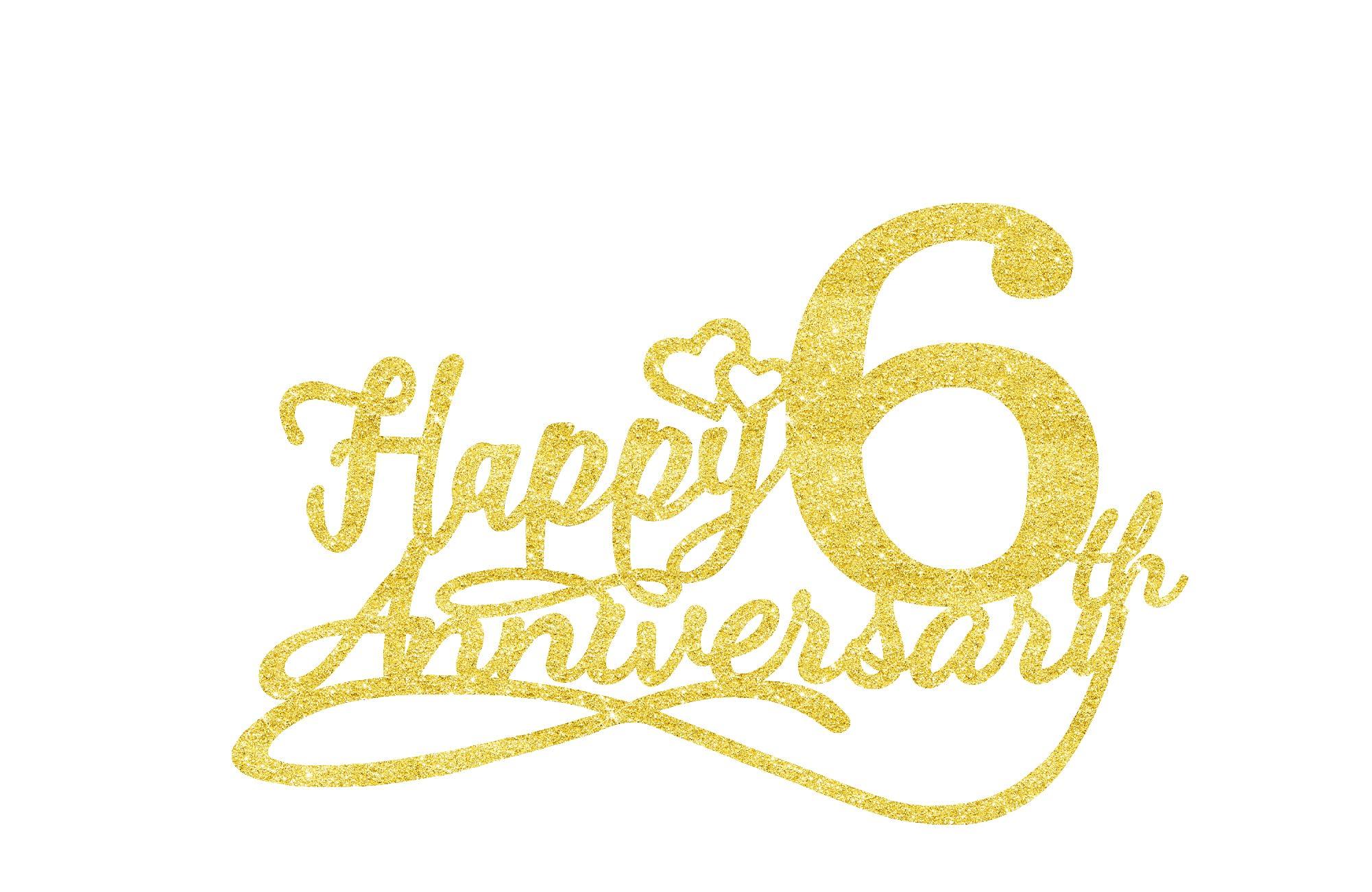 veegood Happy 6th Anniversary Cake Toppers - 6th Wedding Anniversary Decorations, 6th anniversary cake topper, 6th Anniversary Party Decorations Six