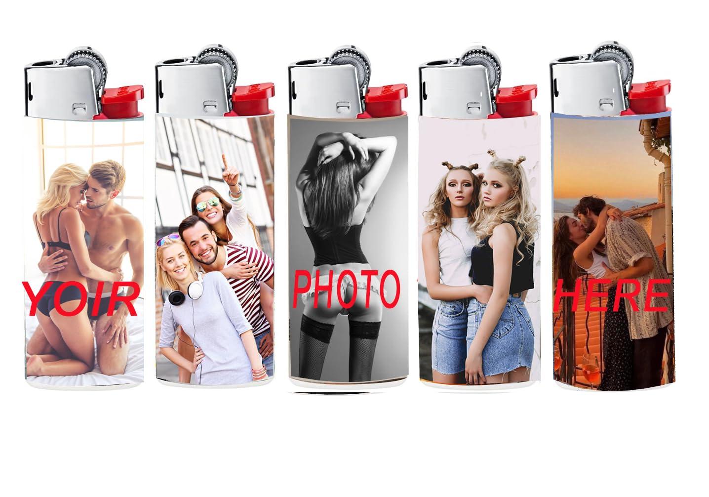 NineLife Basics Custom Photo Lighter WrapsCustom Lighters with Pictures,Suitable for Bic Pocket Lighter,Upload Different PhotosCompany Gifts and Wedding Favors(Lighter Not Included) (8)