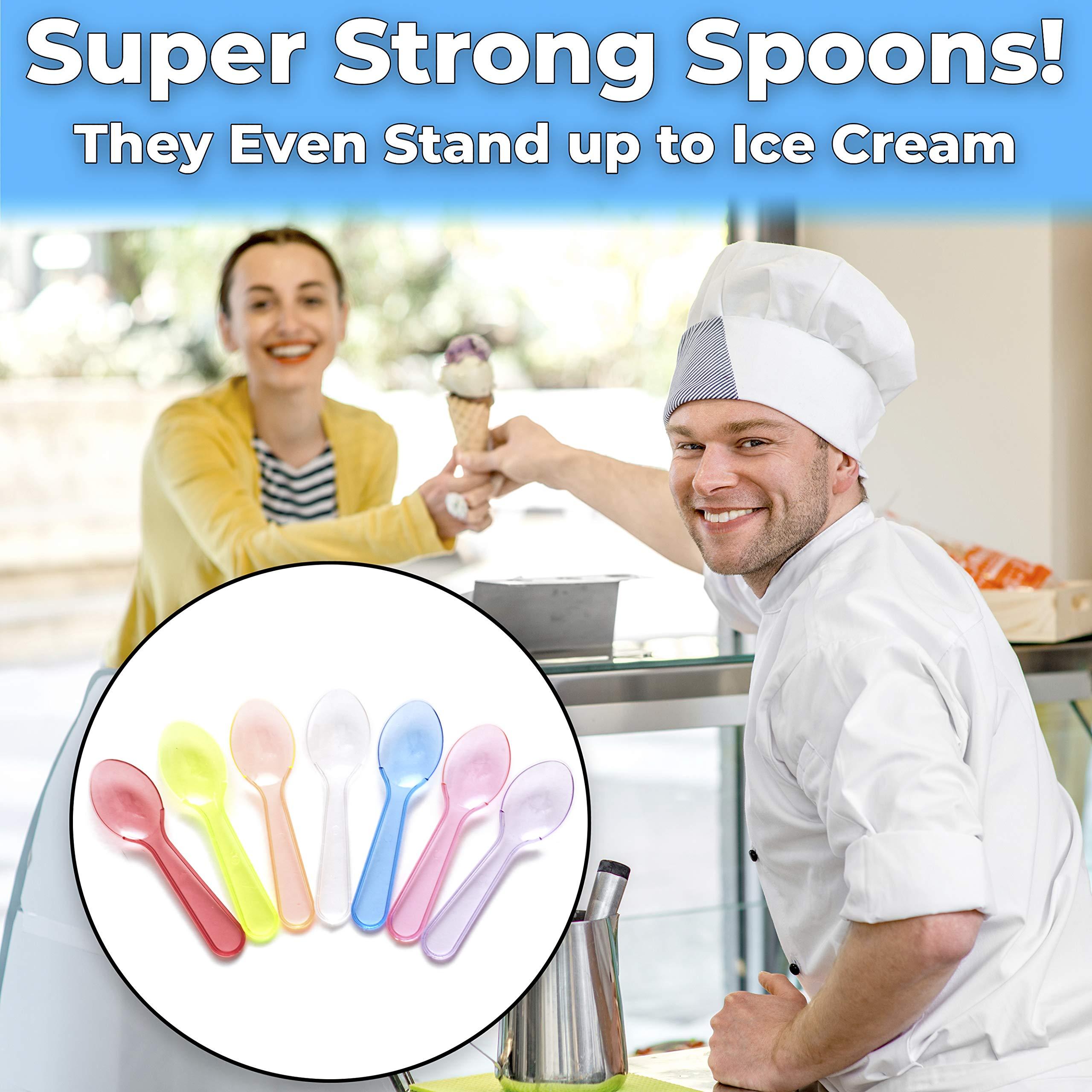 Avant Grub Extra Sturdy, BPA Free 1000ct Plastic Tasting Spoons. Disposable Mini Tasters for Small Sampling or Individual Portions of Ice Cream, Sauces and Appetizers. Great for Food Trucks, Parties and Events.