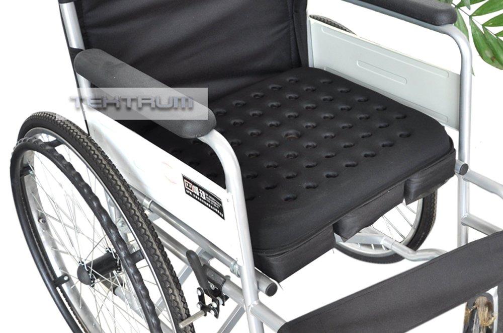 Tektrum Tektrum Thick Orthopedic Cool Gel Seat Cushion with Cooling Vents for Wheelchair, Office, Home, CarSupport for Low Back, Tailbone, Hip, Prevents Sweaty Bottom, Promotes Healthy Posture (GS1201-BLK)
