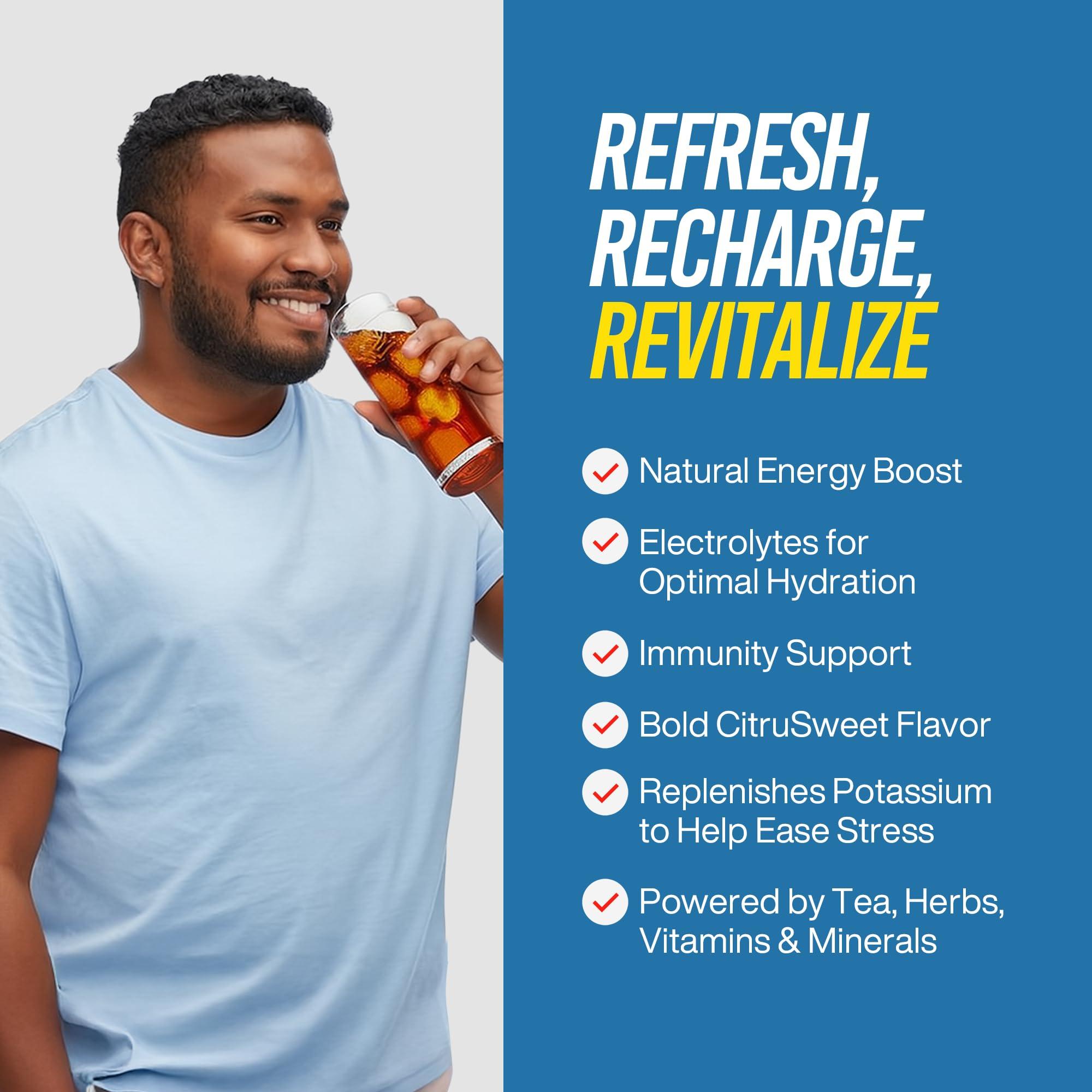 SPORTEA SPORTea Iced | Decaf Energy Drink with Green & Black Tea, Vitamins, Minerals, Electrolytes, Yerba Mate, Siberian Ginseng | 7 Cold Brew Tea Bags | Healthy, Easy | 2 Pack