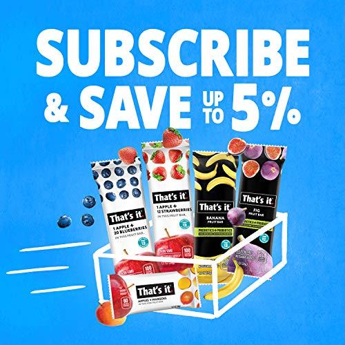 That's it. That's it. Apple + Blueberry 100% Natural Real Fruit Bar, Best High Fiber Vegan, Gluten Free Healthy Snack, Paleo for Children & Adults, Non GMO No Sugar Added, No Preservatives Energy Food (12 Pack)