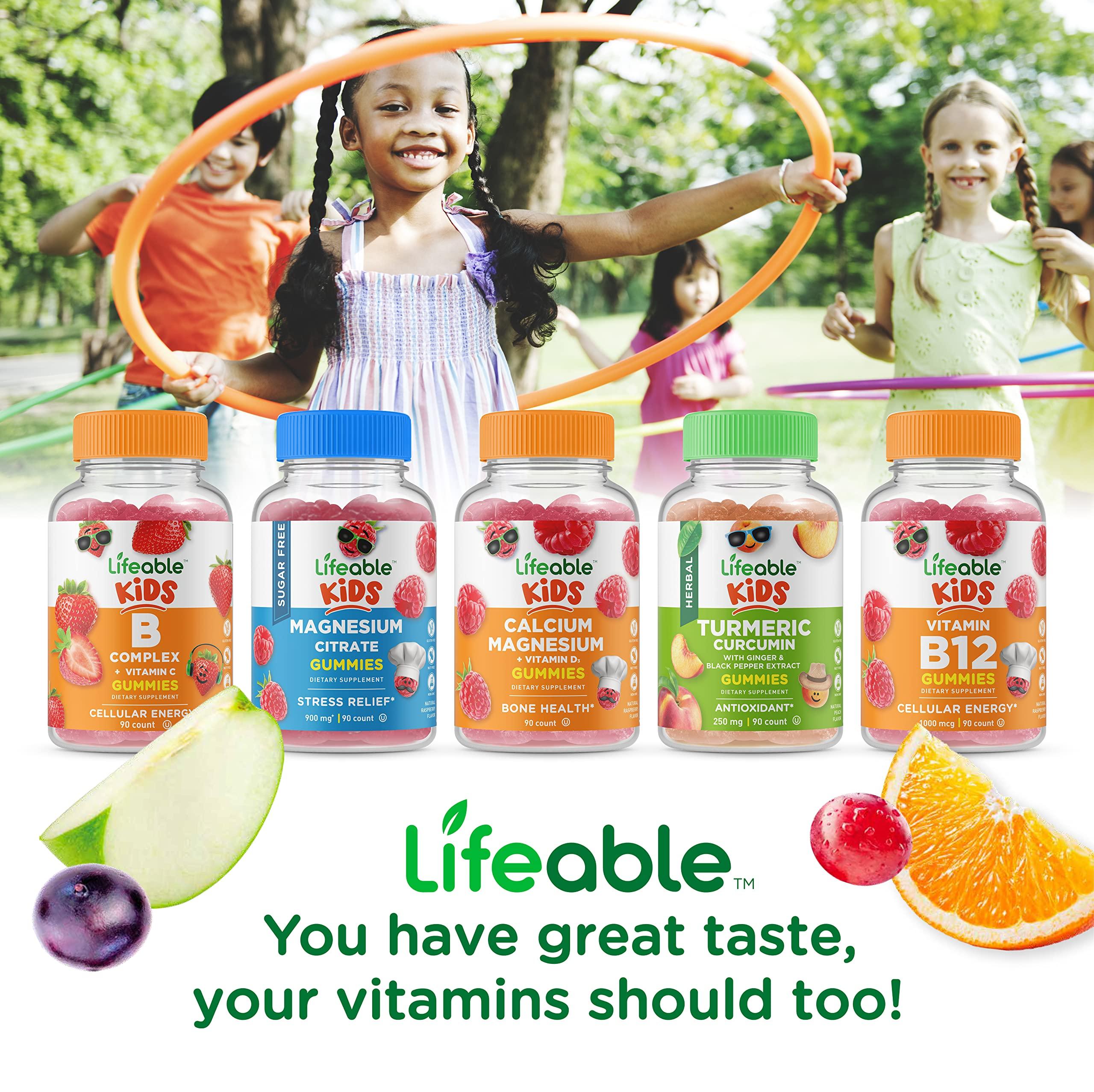 Lifeable Lifeable Magnesium Kids + Multivitamin Kids, Gummies Bundle - Great Tasting, Vitamin Supplement, Gluten Free, GMO Free, Chewable Gummy