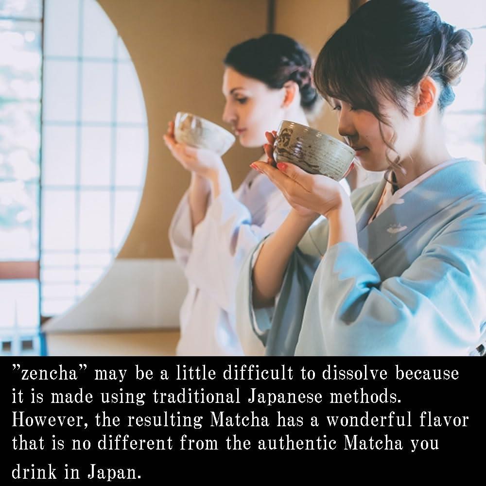 zencha zencha - Japan Kyoto Organic Green Tea Matcha Powder - brilliant dark green - 100% naturally ceremonial grade - zen tea - (1.76 Ounce)