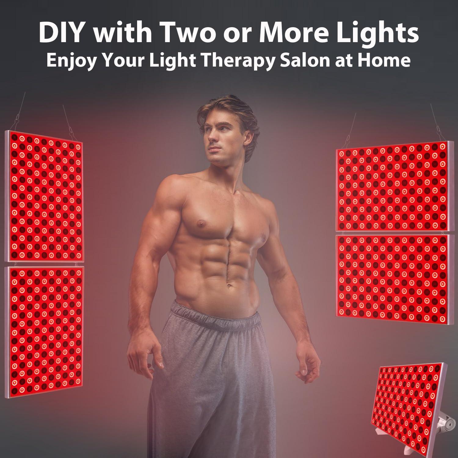 Skylaxy Red Light Therapy Lamp, Red Light Therapy for Body, Infrared Light Therapy Panel for Face with Stand, 660nm Red and 850nm Near Infrared LED Red Light Therapy Device at Home for Face and Body (2 Pack)