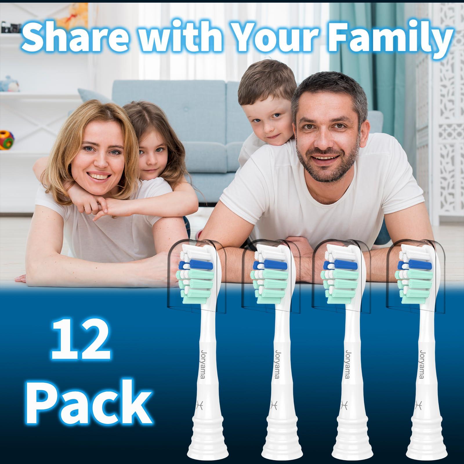 Joryama Replacement Toothbrush Heads for Philips Sonicare Replacement Heads, Electric Replacement Brush Head Compatible with Phillips Sonicare C2 C1 4100,12 Pack