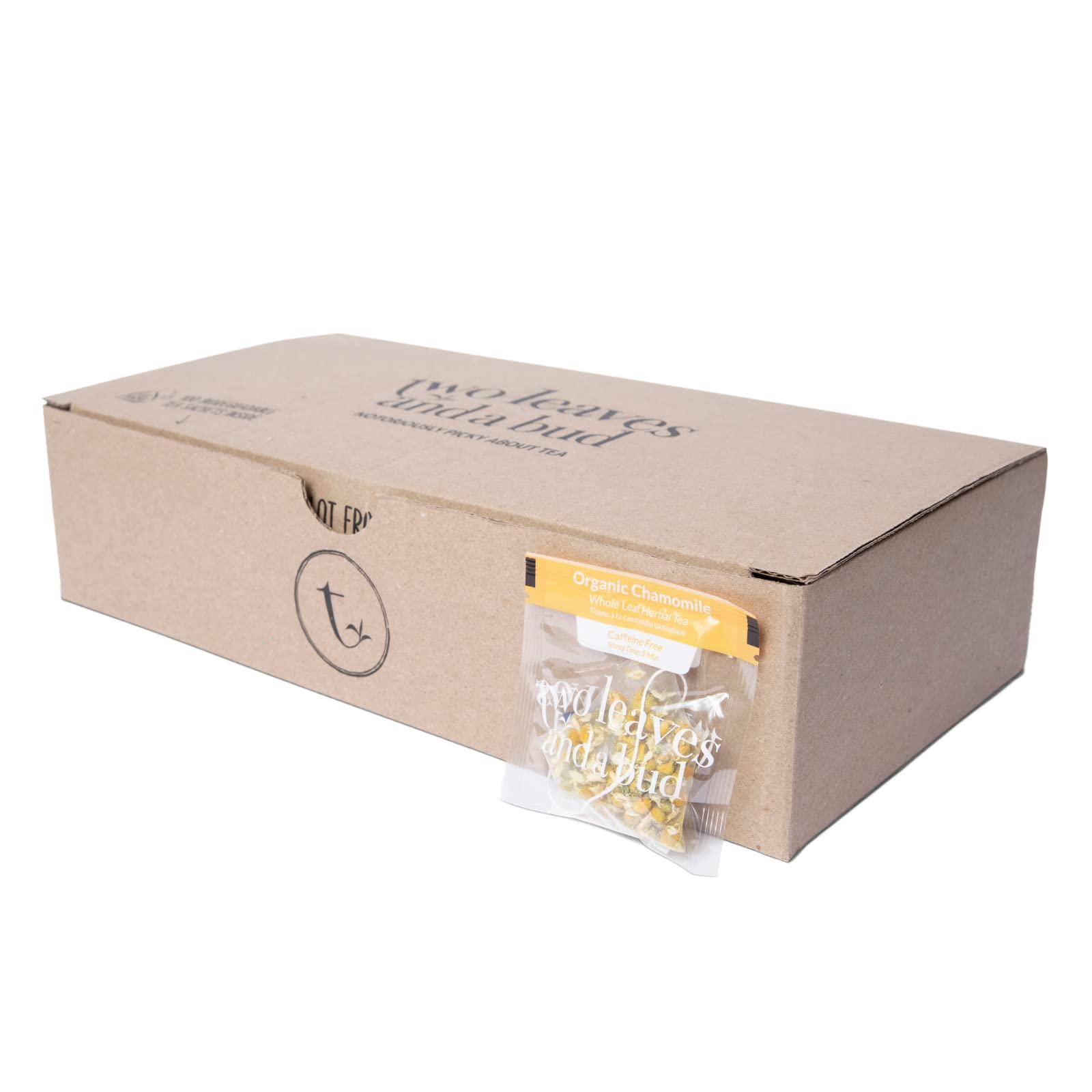 Two Leaves and a Bud Two Leaves and a Bud Organic Chamomile Tea Bags, Naturally Caffeine Free, Whole Leaf Herbal Chamomile Tea in Compostable Sachets, 100 Count (Pack of 1)