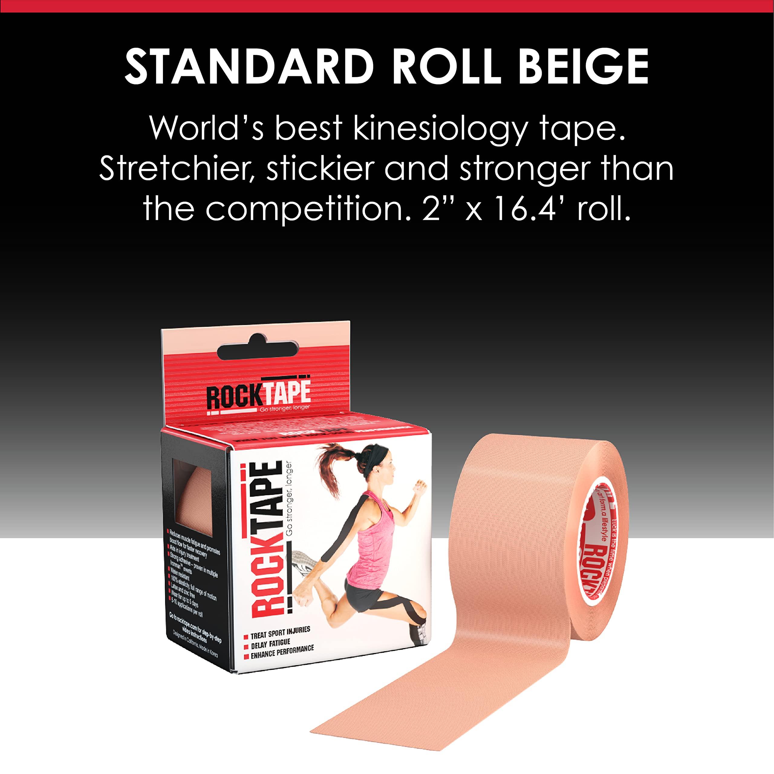 RockTape RockTape Original 2-Inch Kinesiology Tape (Beige) + RockSauce Fire, Pain Relief Cream