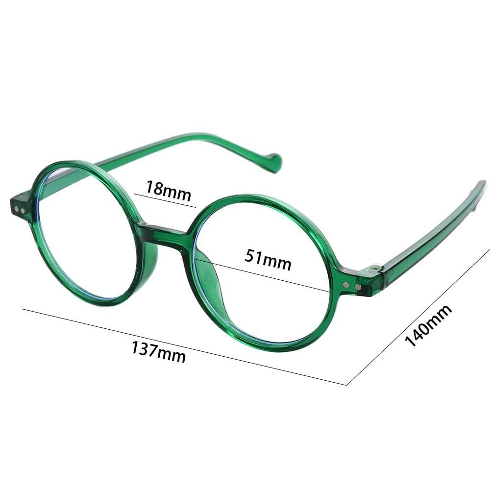 Generic Reading Glasses Hyperopia Glasses Retro Anti Radiation Glasses Convenient Computer Glasses Reading Glasses for Women Men(+300,Tea Green)