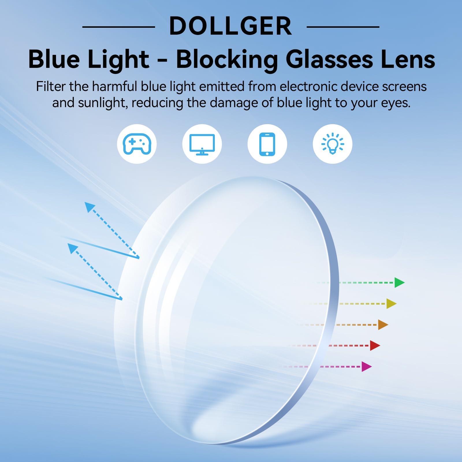 Dollger Dollger Blue Light Blocking Glasses Women Men Square Nerd Eyeglasses Frame Lightweight Computer Glasses Pink