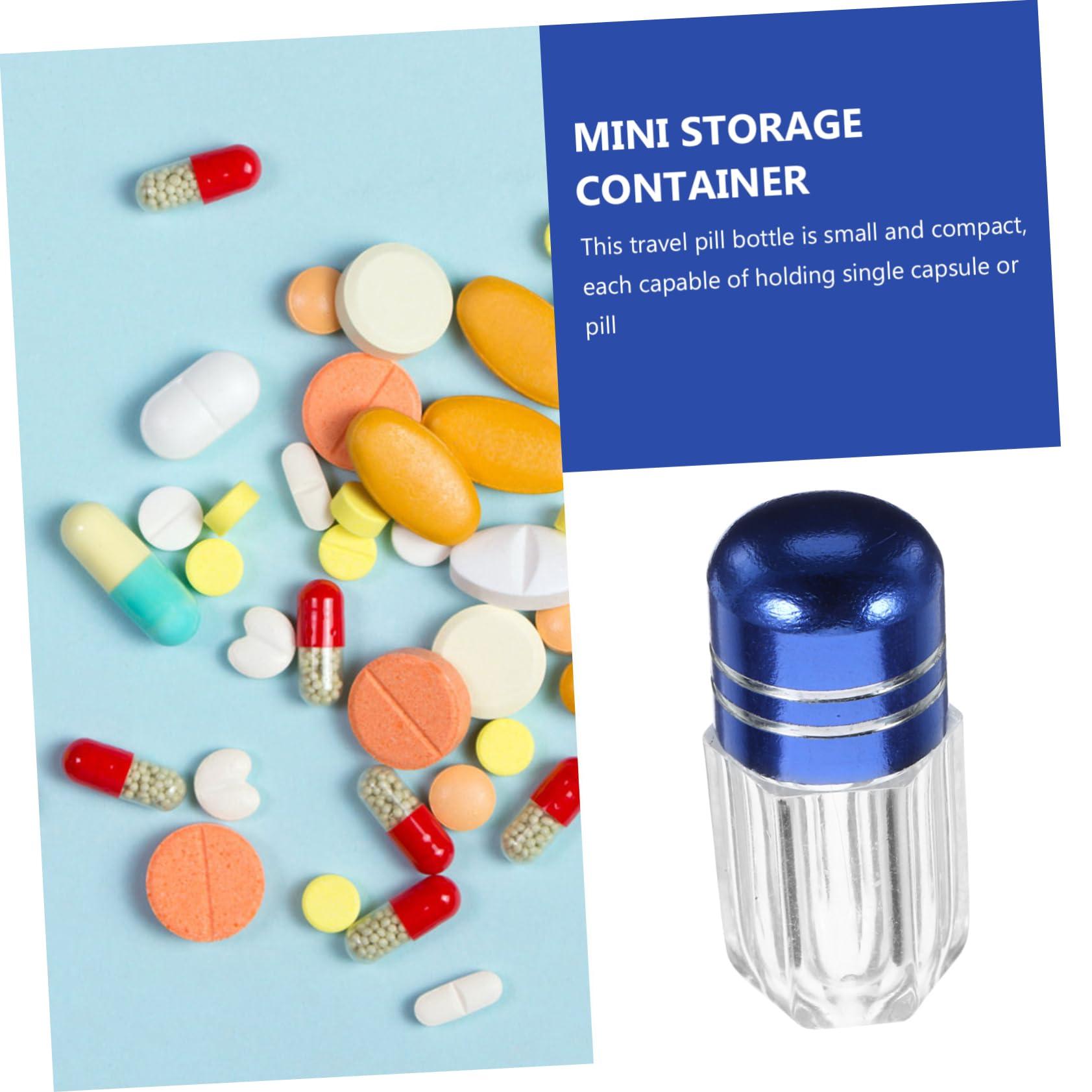 HEALLILY HEALLILY 20pcs Travel Medicine Bottle Vial Container Pill Container Bottles Pill Bottles Empty with Caps Small Pill Bottle Pill Storage Containers Refillable Bottle Plastic Mini Bottled, Blue
