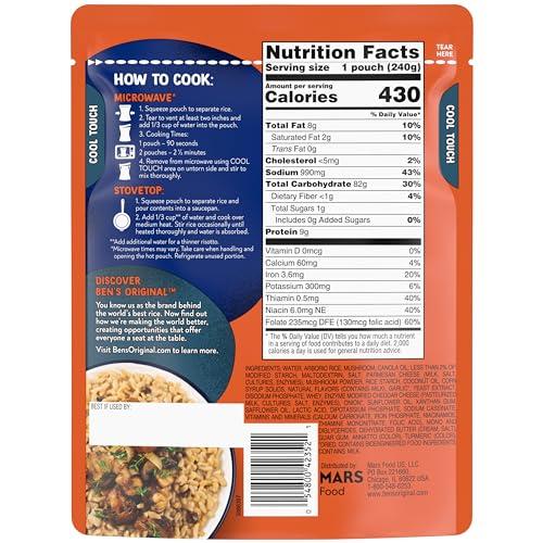 BEN'S ORIGINAL BEN\'S ORIGINAL Risotto Creamy Mushroom Flavored Rice, Easy Dinner Side, 8.5 oz Pouch (Pack of 12)