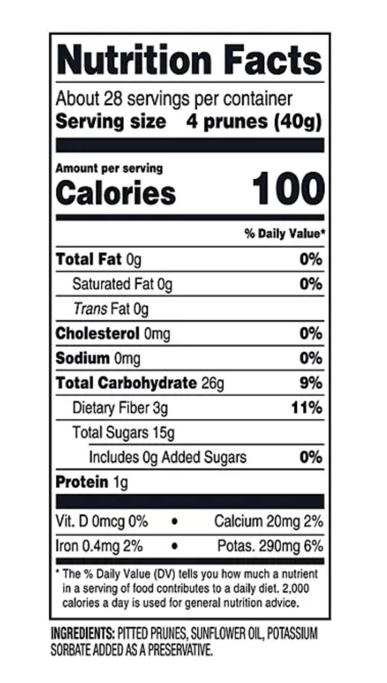 NineLife Basics Dried Pitted Prunes; Good source of dietary fiber. Great for salads, smoothies, baked treats,(40 OZ.)(2 PK)