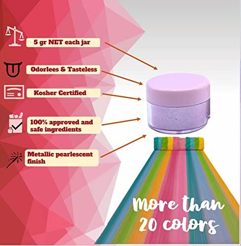 exim Valentine Edible Luster dust for cake decoration, Red and Burgundy dusting powder,Metallic Food paint 5 grams each food grade 100% edible set