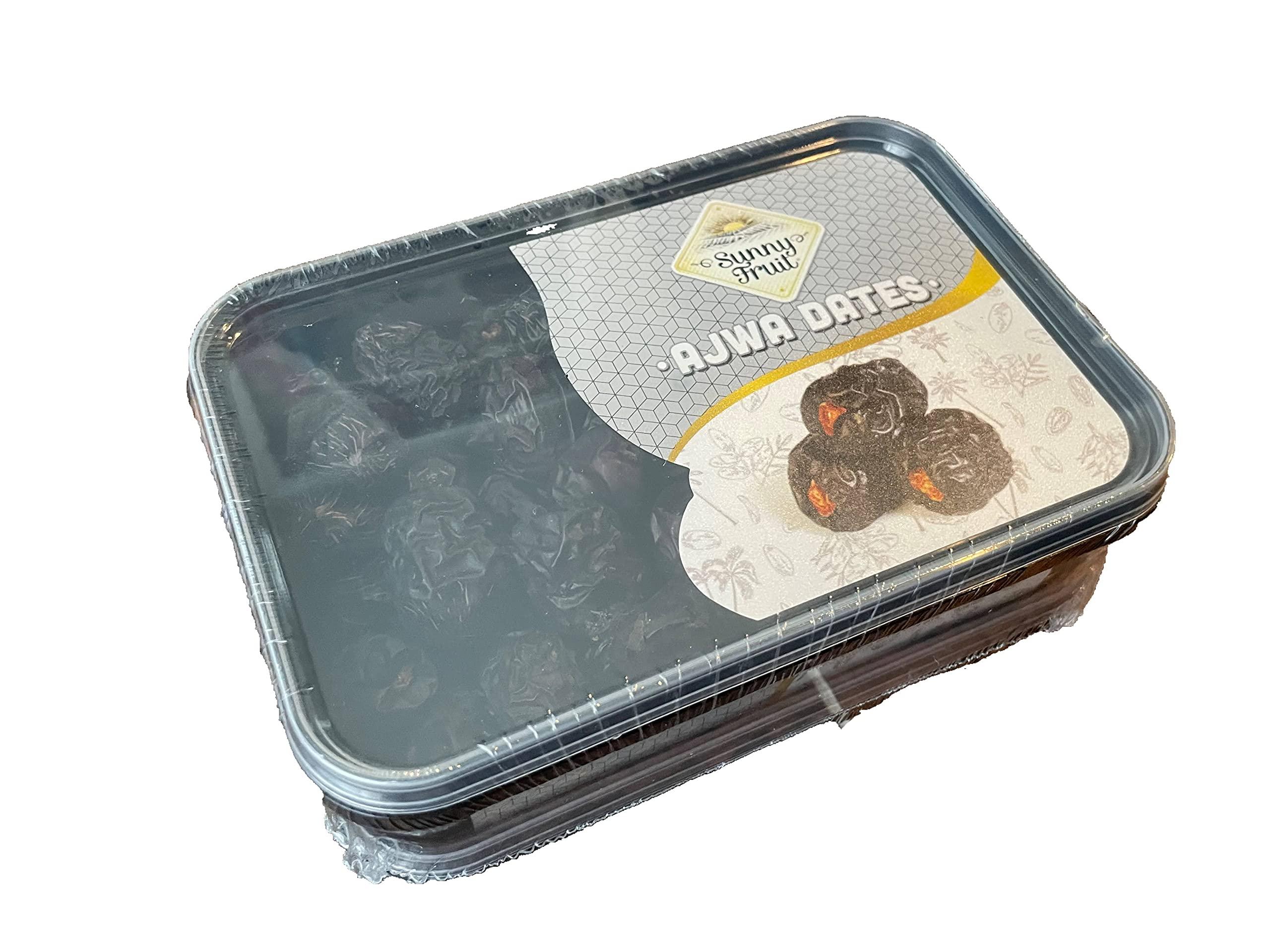 SUNNY FRUIT Ajwa Dates Premium Quality 2 pack, 800g/28.2oz total (400g/14.1oz x 2) - Imported from Saudi Arabia, 100% Natural