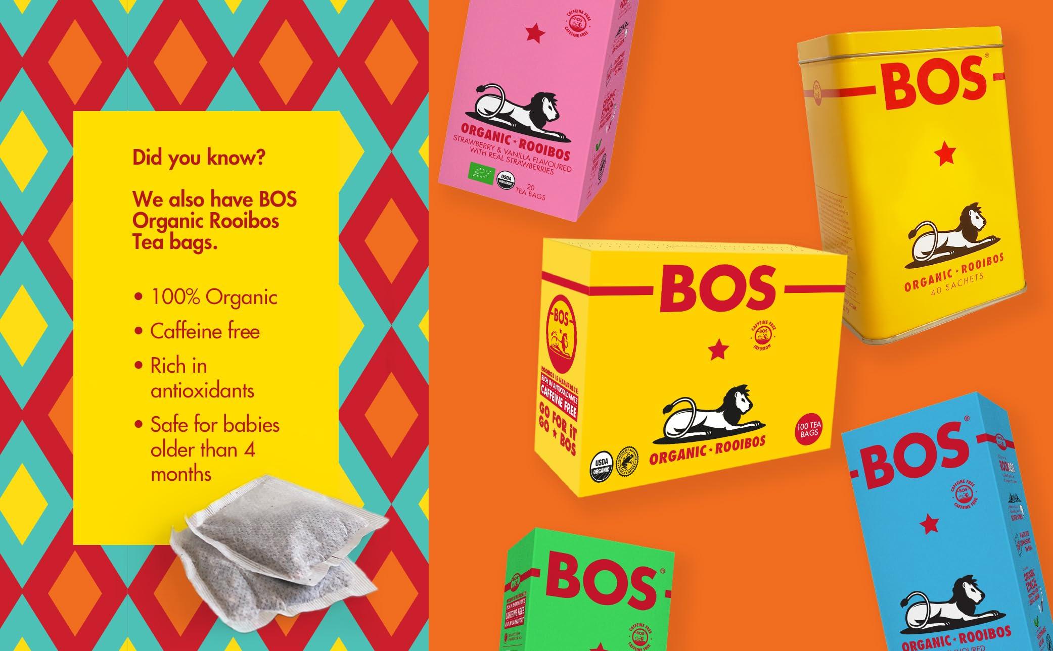 BOS BOS Rooibos Iced Tea Sugar Free Peach | 24x (6x 10.1 oz Cans) | Organic, Caffeine Free, Naturally Sweet, Antioxidant-Rich, Herbal, Red Rooibos Tea | From South Africa