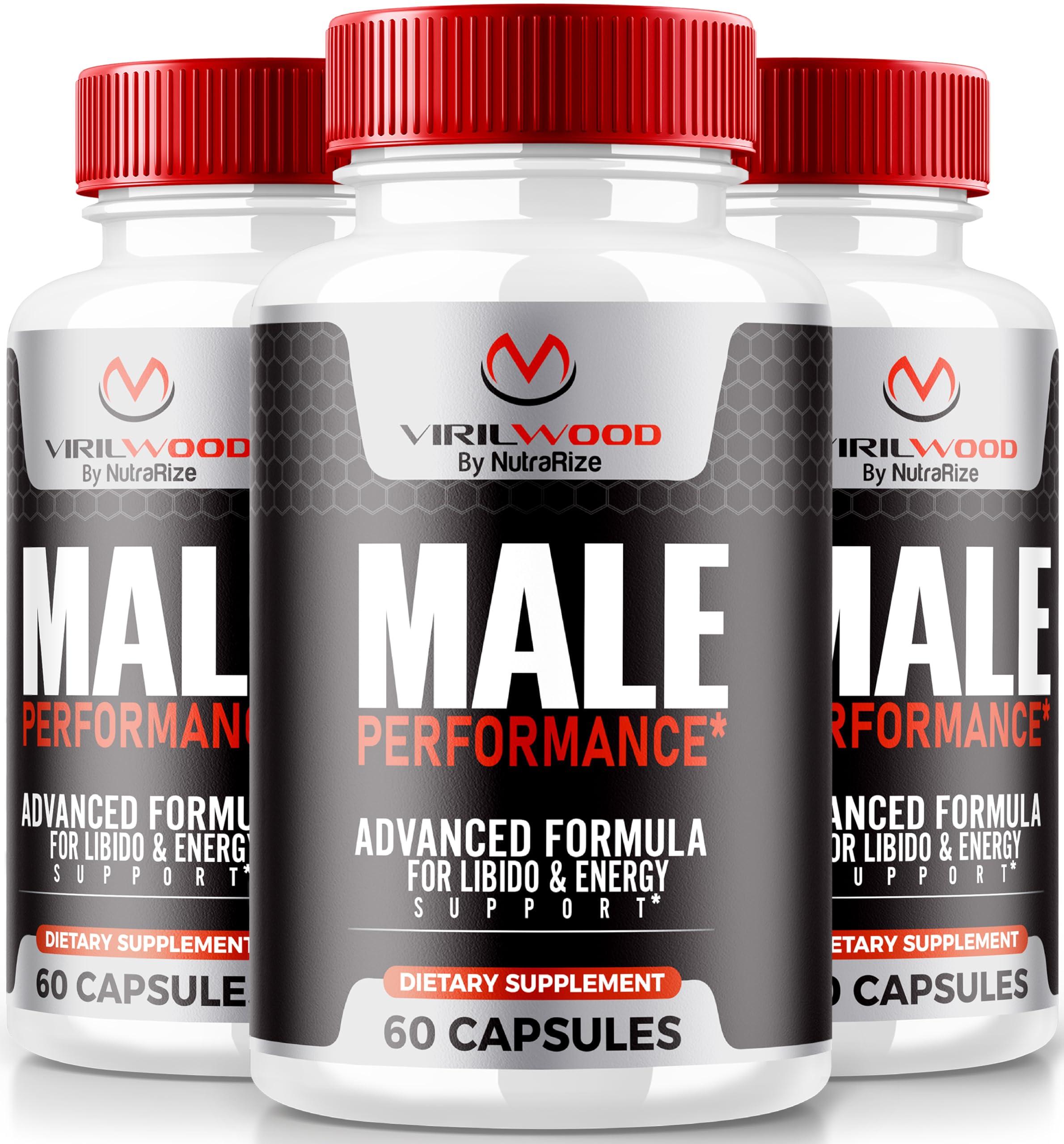 NutraRize (3 Pack) Virilwood Capsules for Men, Official Viril Wood Pills 1200 mg, All Natural Male Formula to Support Long-Lasting Performance and Overall Health, Premium Multivitamins Review (180 Capsules)