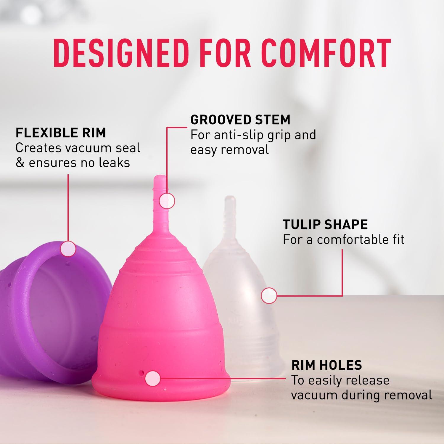 Sirona Sirona Reusable Menstrual Cup - Small Size | Ultra-Soft, Odor-Free, Rash-Free Medical-Grade Silicone with Pouch | Leak-Proof Period Cup for Heavy & Light Flow | Tampon & Pad Alternative | Pack of 1
