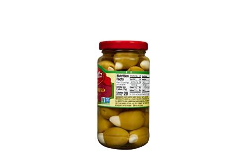 Mezzetta Mezzetta Garlic Stuffed Olives | Non-GMO, Gluten Free, Keto | 6 Ounce Dr Wt Jar (Pack of 6)
