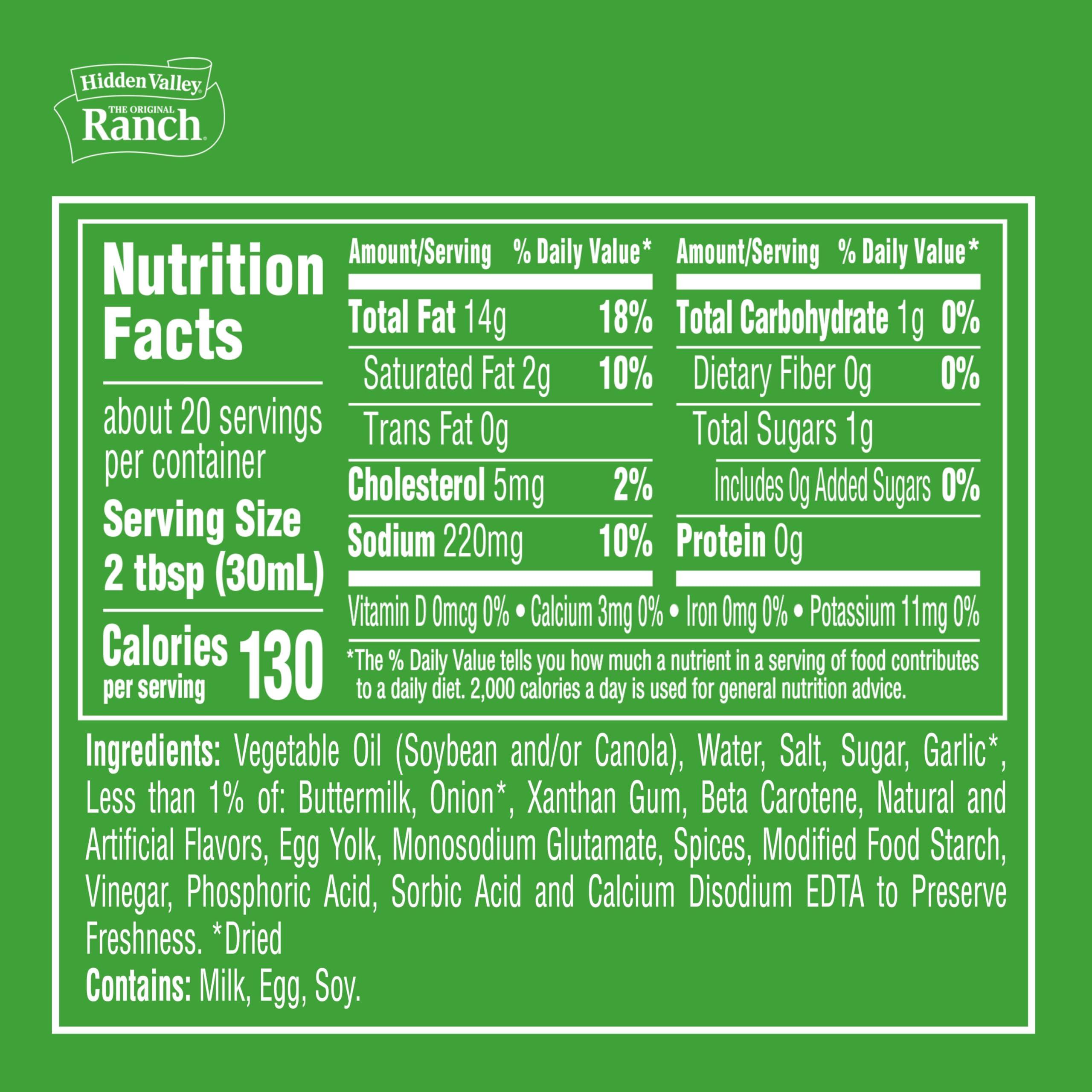 Hidden Valley Hidden Valley Garlic Ranch Condiment and Dressing, 20 Fluid Ounce Bottle (Package May Vary)