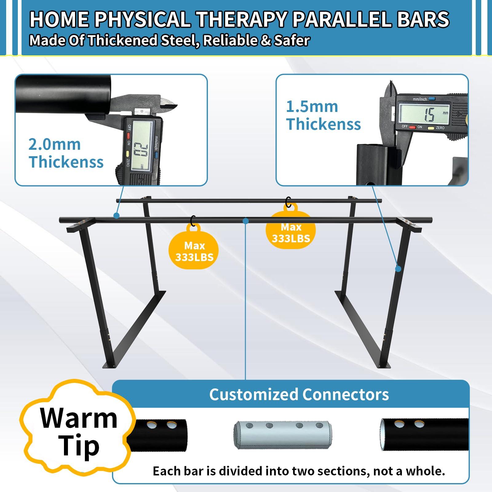 yeezoo Physical therapy parallel bars, Walking assist bar for rehab & walking balance issues, Adjustable height & width (8FT)