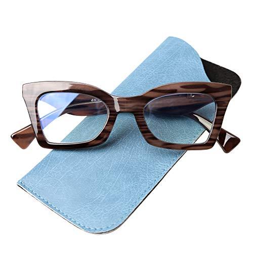 SOOLALA SOOLALA Anti-Blue Blocker Light Butterfly Readers Cateye Reading Glasses, BkWood, 1.0