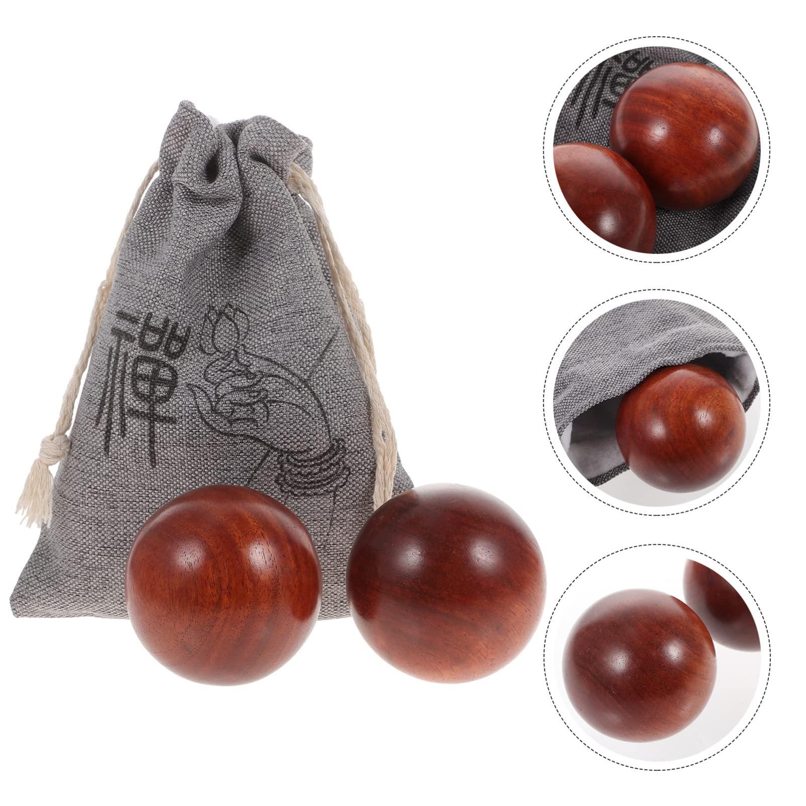 STOBOK STOBOK Baoding Balls Wooden Hand Training Balls Chinese Health Exercise Massage Balls Stress Relieve Hand Exercise Hand Massage Balls