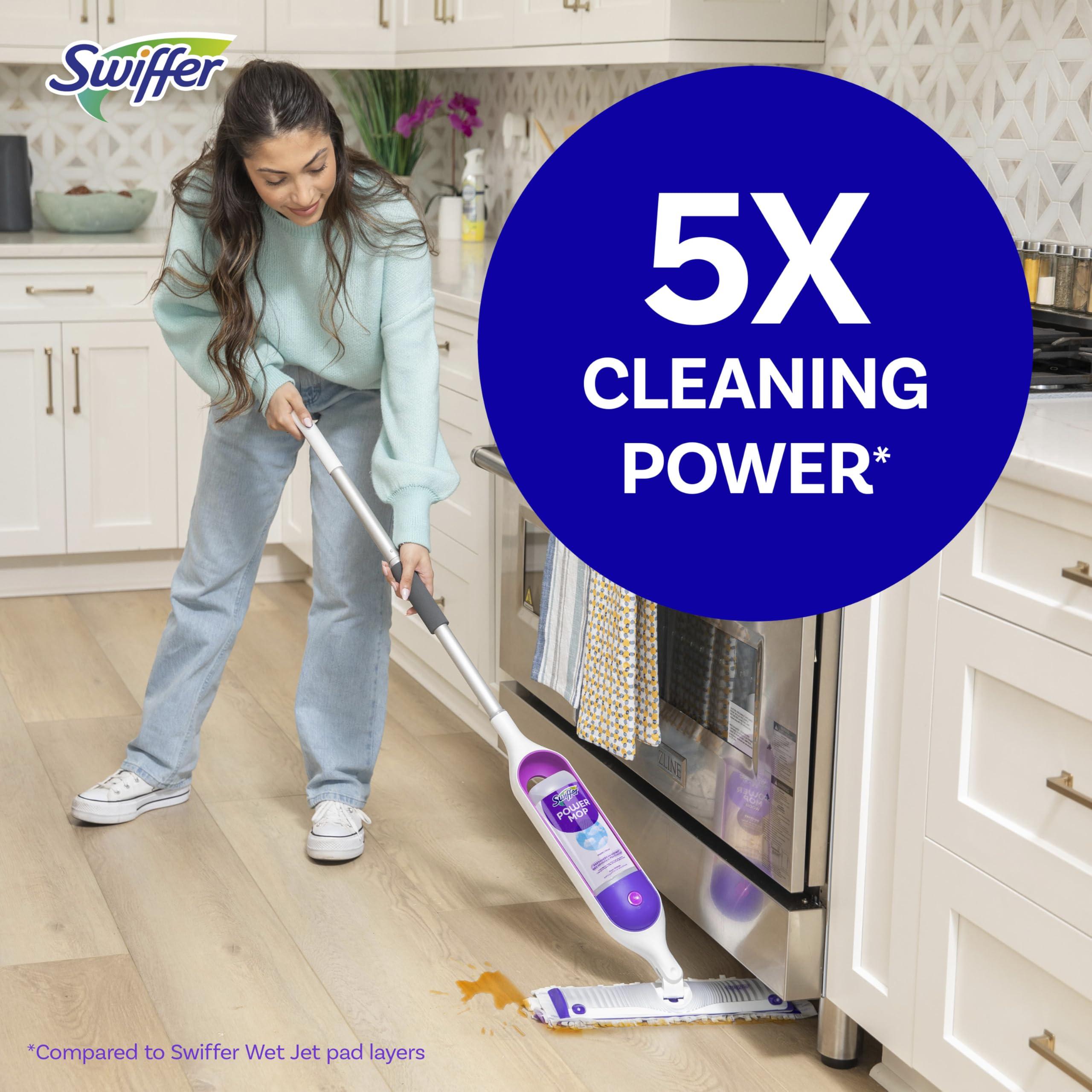 Swiffer Swiffer PowerMop Multi-Surface Mop Kit for Floor Cleaning, Includes PowerMop, 2 Mopping Pad Refills, 1 Cleaning Solution with Fresh Scent and 2 Batteries