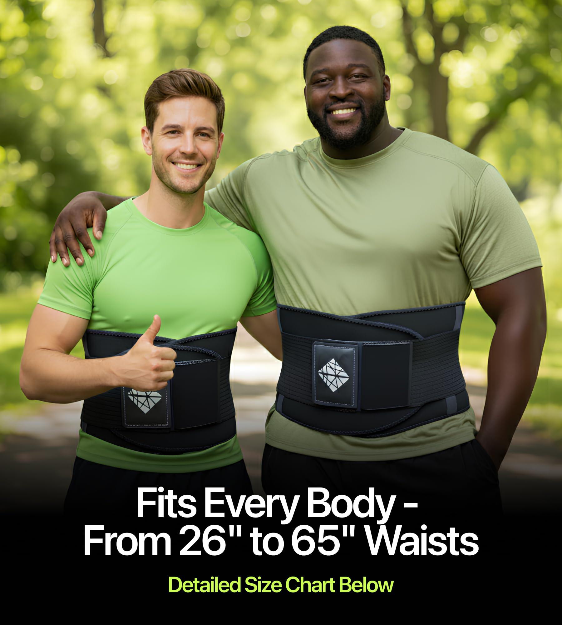 NeoHealth Plus Size Back Brace for Lower Back Pain |4XL| Lumbar Support for Pain Relief and Injury Prevention | Under Clothes Belt | Back Support Belt for Women & Men | Big and Tall | Obese Oversized Overweight