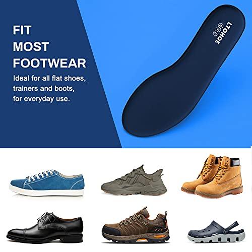 LTOHOE Memory Foam Insoles for Men, Replacement Shoe Inserts for Work Boot, Running Shoes, Hiking Shoes, Sneaker, Cushion Shoe Insoles Shock Absorbing for Foot Pain Relief, Comfort Inner Soles Navy US 8
