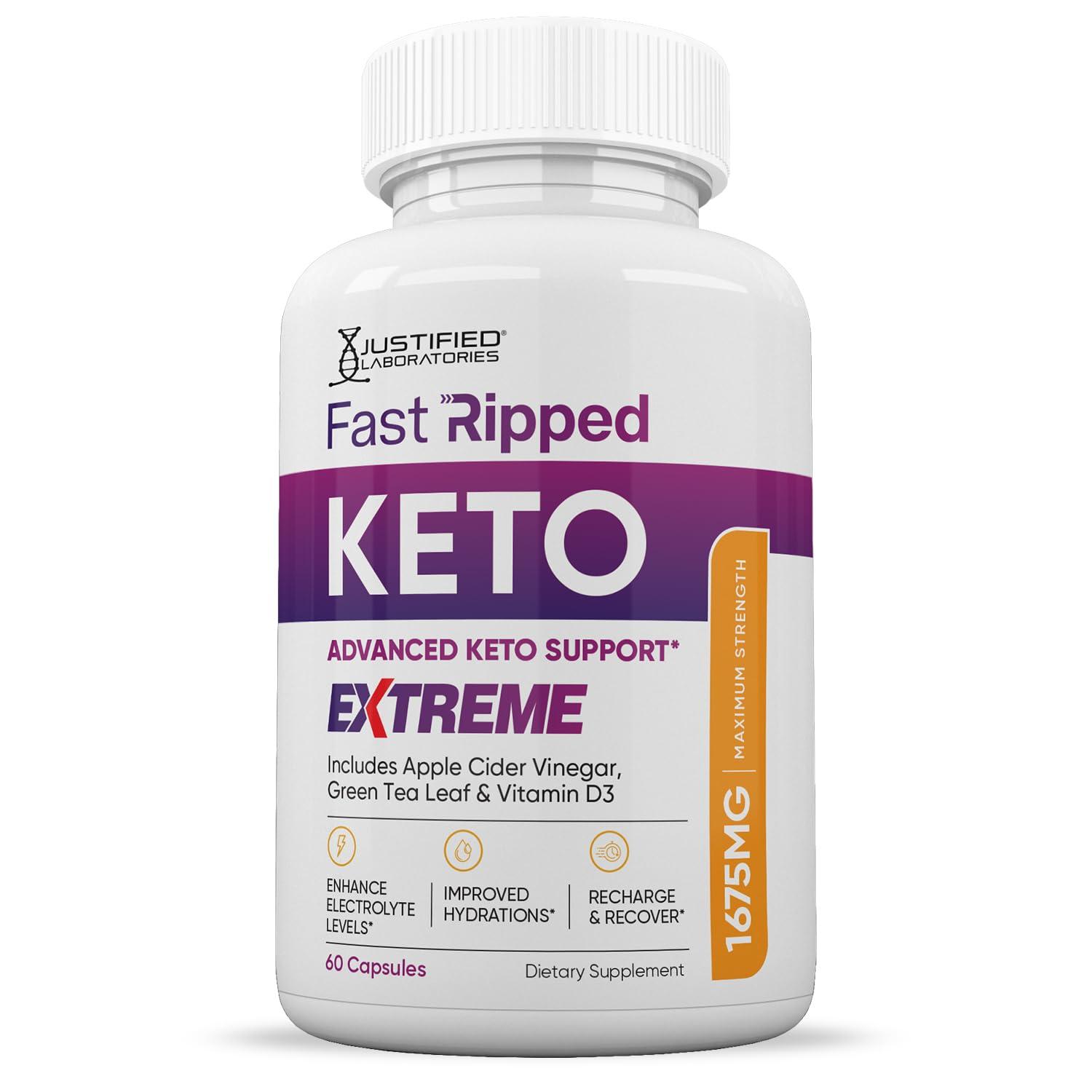 Justified Laboratories (10 Pack) Fast Ripped Keto ACV Extreme Pills 1675MG Keto Support Blend Capsule Alternative to Keto ACV Gummies Formulated with Apple Cider Vinegar Extra Virgin Olive Oil Powder Green Tea 600 Capsules