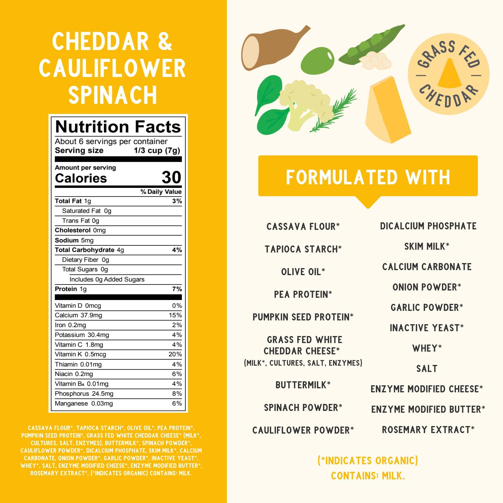 Serenity Kids Serenity Kids 6+ Month Grain-Free Toddler & Baby Puffs - No Sugar, Gluten & Rice - BPA & Allergen-Free - With Organic Cassava, Veggies & Herbs, White Cheddar & Cauliflower - 6 Count