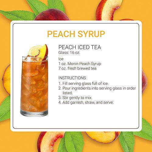 Monin Monin - Peach Syrup, Fresh and Juicy Flavors, Great for Iced Teas, Lemonades, and Sodas, Non-GMO, Gluten-Free (1 Liter)