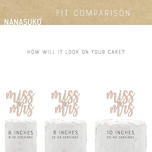 NANASUKO NANASUKO Bachelorette Party Cake Topper - Miss to Mrs - Double Sided Rose Gold Glitter - Premium quality Made in USA