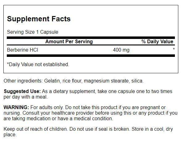 Swanson Swanson Berberine Supplement - 400 mg Each, 60 Capsules - Berberine HCl with Overall Wellness Support (2 Pack)