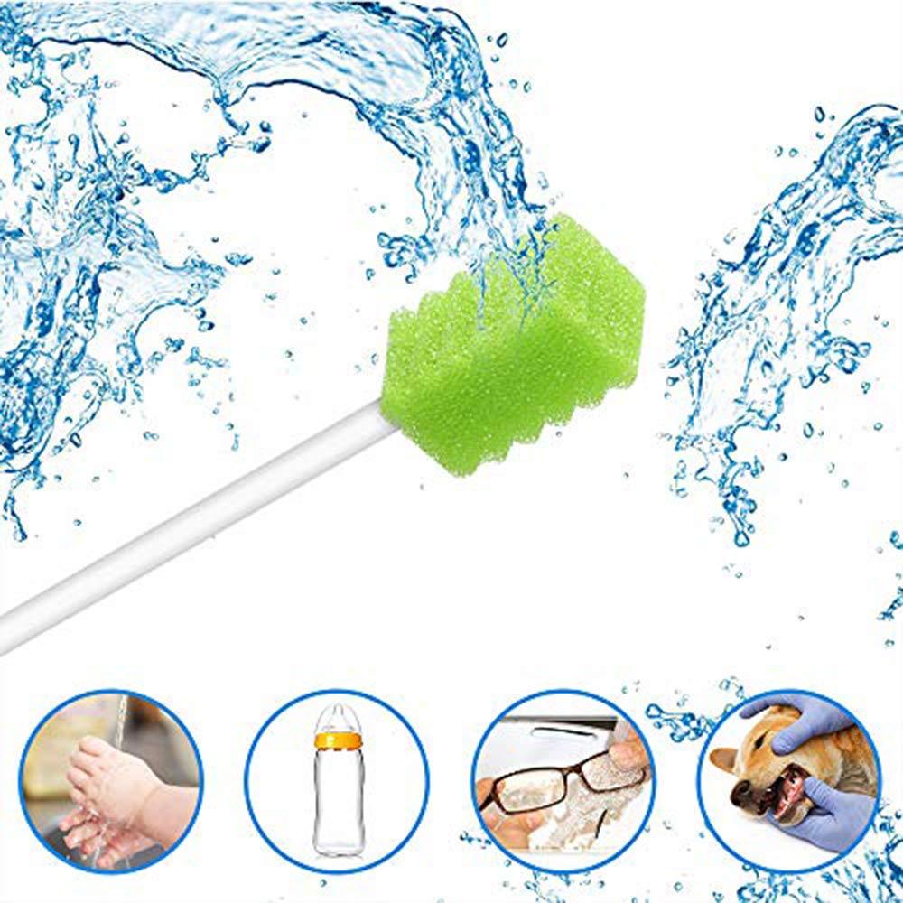 ZIZNBA (50 Pack) Disposable Oral Swabs, Sterile Dental Sponge Swabsticks Unflavored for Mouth & Gum Cleaning