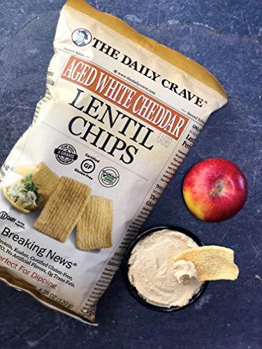 The Daily Crave The Daily Crave Aged White Cheddar Lentil Chips - 4 G Protein, Gluten-Free, Non-Gmo, Kosher, Crunchy, 4.25 Ounce (Pack Of 8)