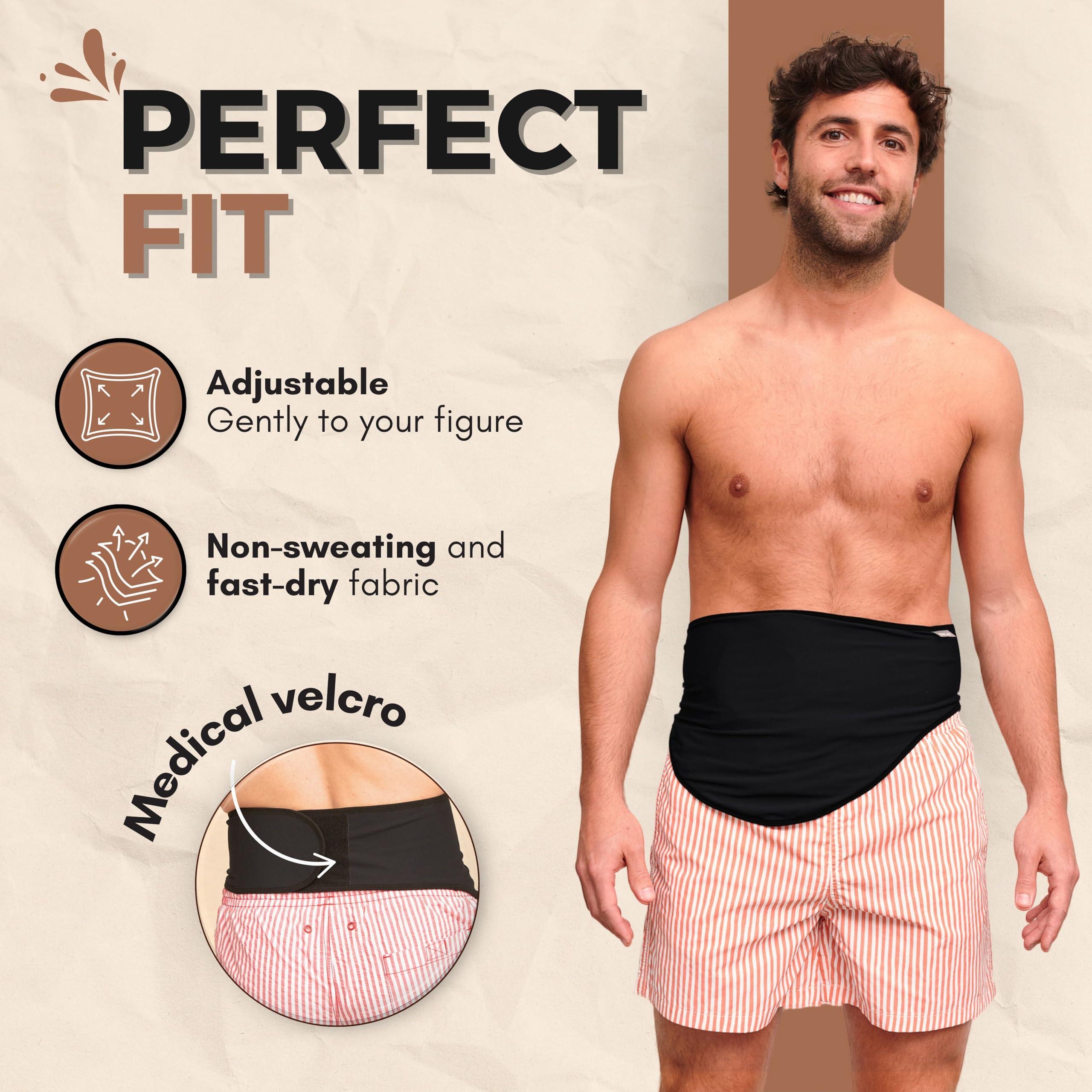 SIIL SIIL Stoma Belt For Men & Women Black Stoma Bag Covers for Colostomy Ileostomy & Urostomy, Stoma Support Belt Compatible w/Convatec Coloplast Hollister & Other Stoma Bags, Sports & Swimming Belt XXXL