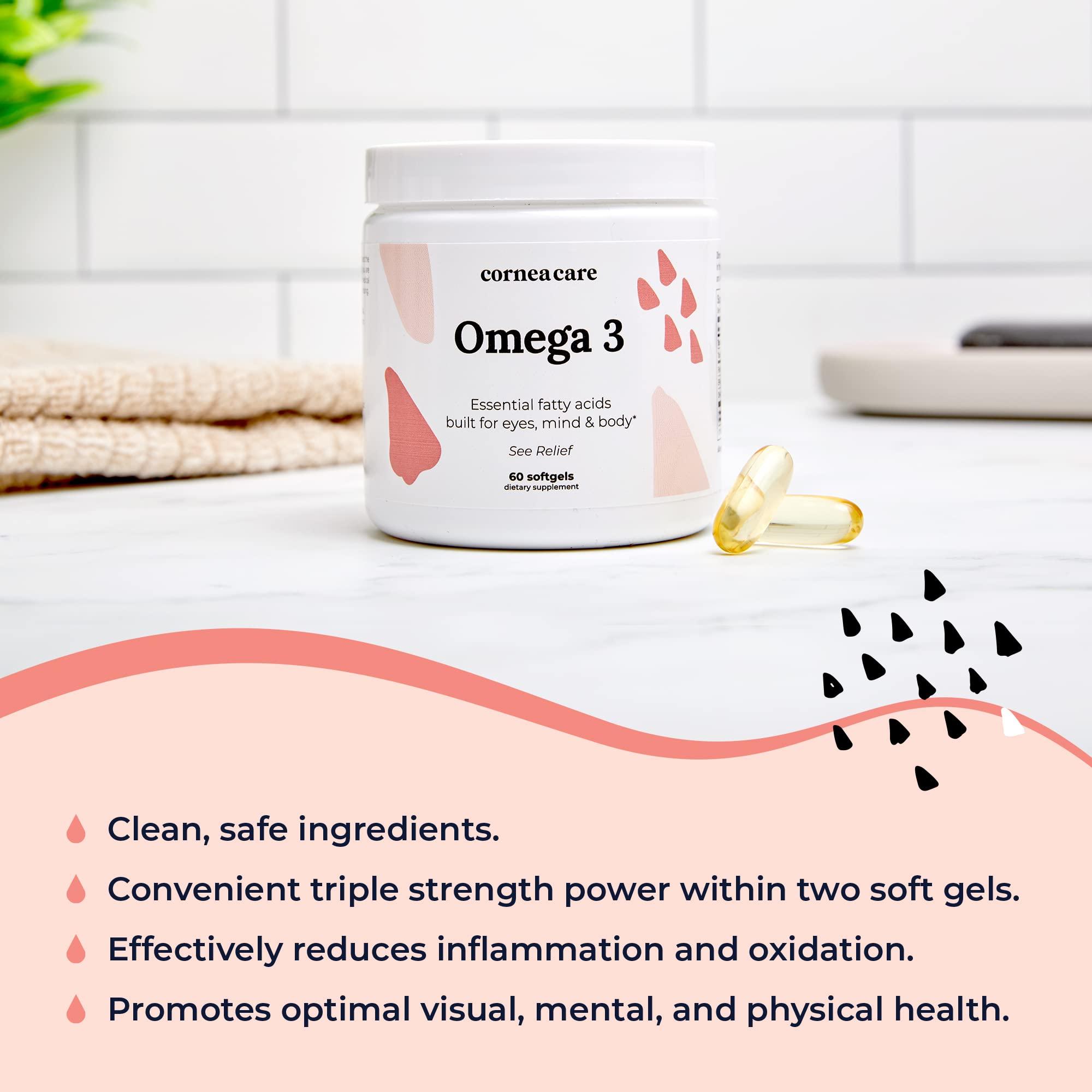 CorneaCare Cornea Care Holiday Bundle | Self Heating Warm Compress for Eye | Self Cooling Hydrogel Cold Compress | Omega 3 Fish Oil Supplements for Eyes | Fish Oil Pills Omega 3 | Eye Compress for Puffy Eyes