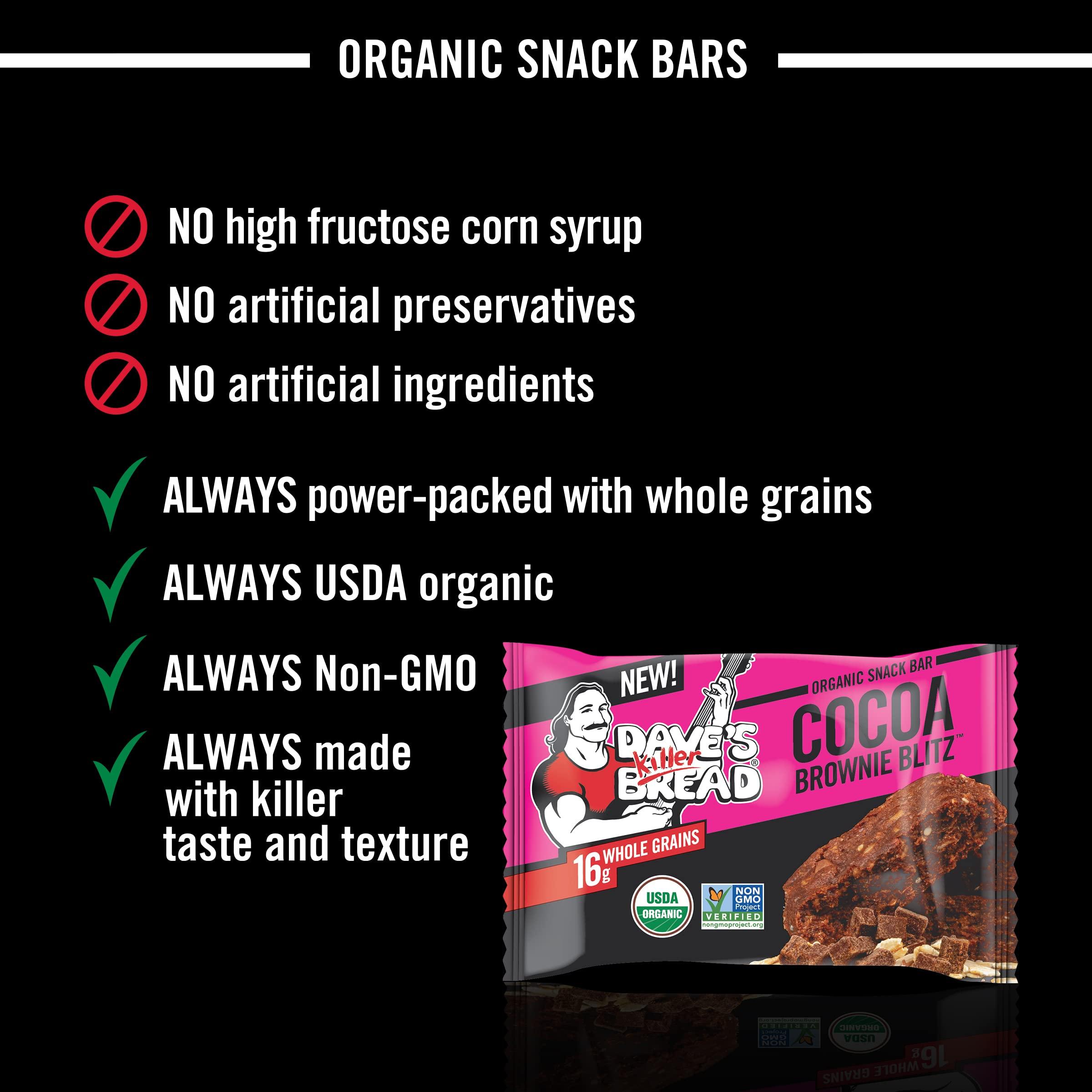 Dave's Killer Bread Dave\'s Killer Bread Cocoa Brownie Blitz Organic Snack Bars, 4 Individually Wrapped Snack Bars