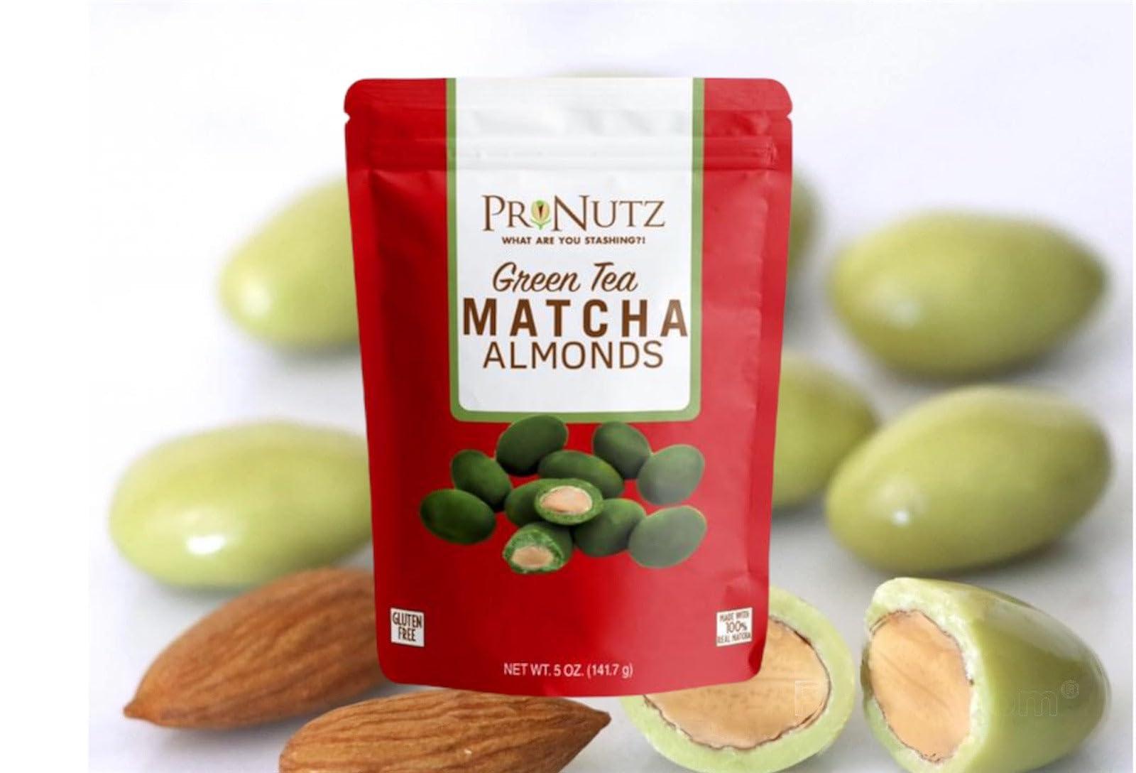 Pronutz Pronutz Premium White Chocolate Matcha Almonds - 10 oz (2 Packs of 5 oz)\"