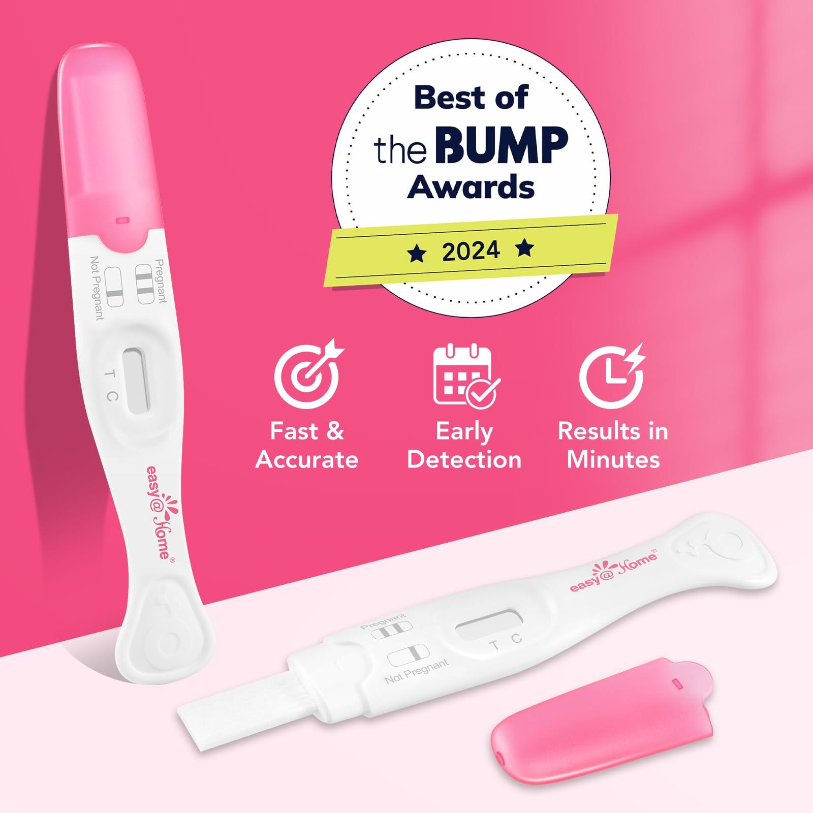 Easy@Home Easy@Home Early Pregnancy Test: Early Results & Reliable Accurate - Early Detection Pregnancy Tests with Curved Handle - Instant Readings in Minutes | 3 Sticks & 6 Free Strips