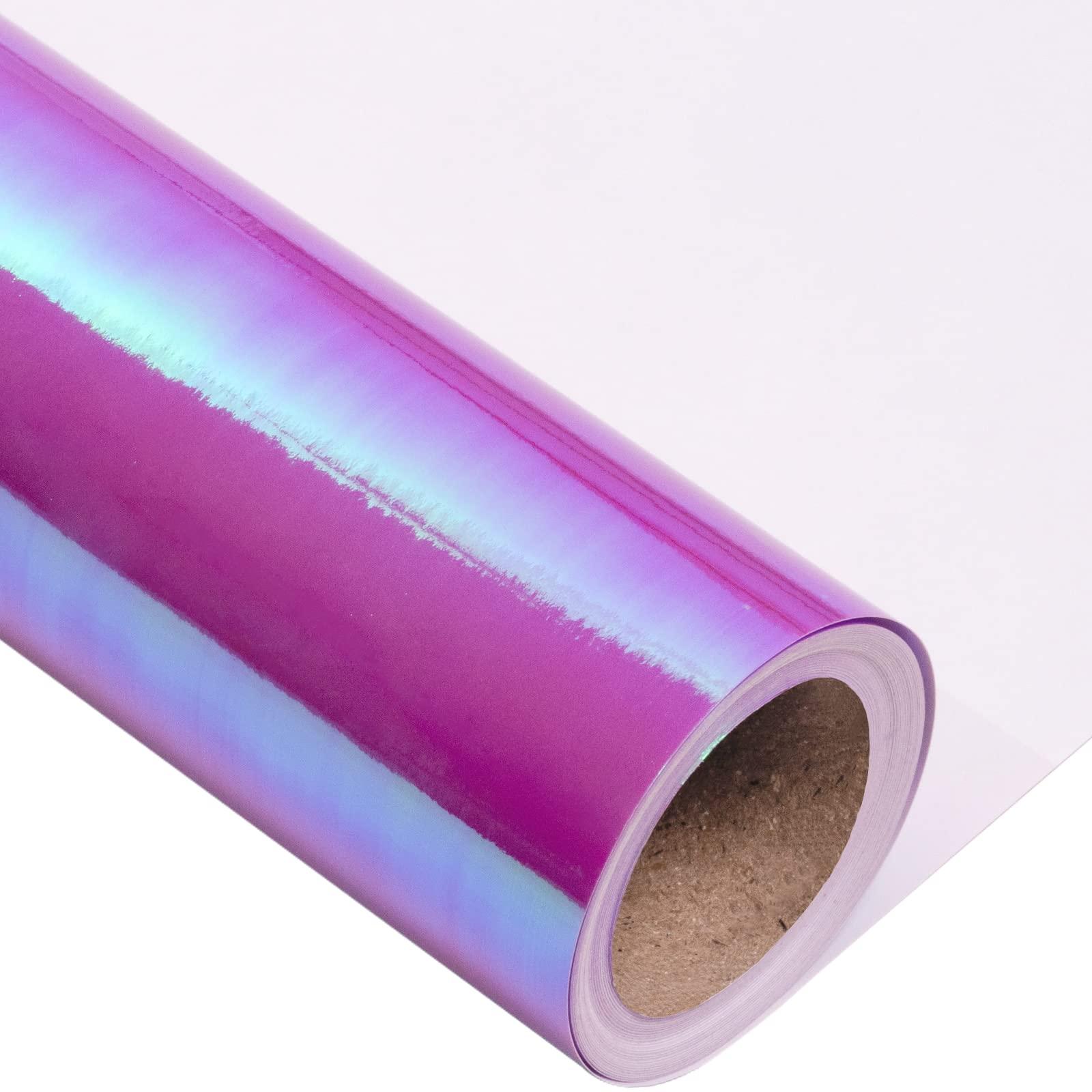 LeZakaa LeZakaa Purple Wrapping Paper Roll - Holographic Iridescent Wrapping Paper for Birthday, Valentine\'s, Mother\'s Day, Holiday - 17 inches x 32.8 Feet (47.23 sq.ft.)