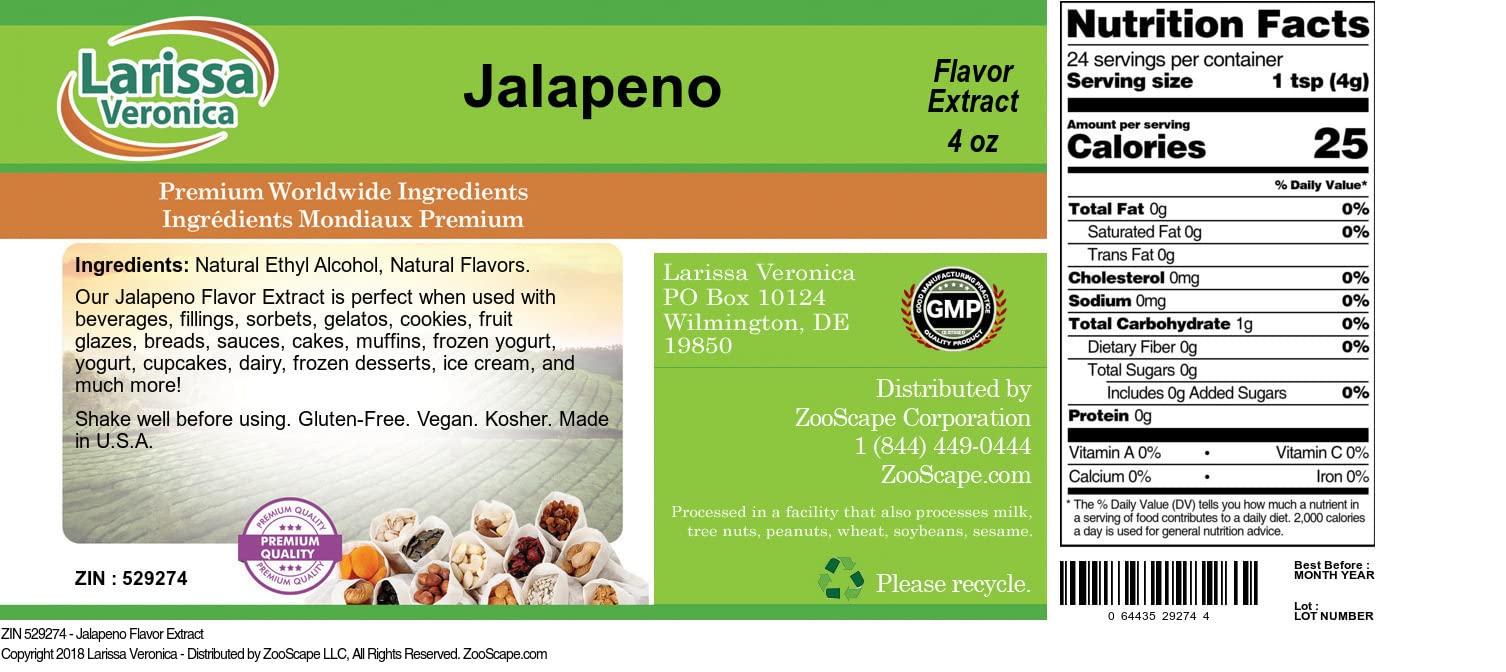 Larissa Veronica Jalapeno Flavor Extract (4 oz, ZIN: 529274) - 3 Pack
