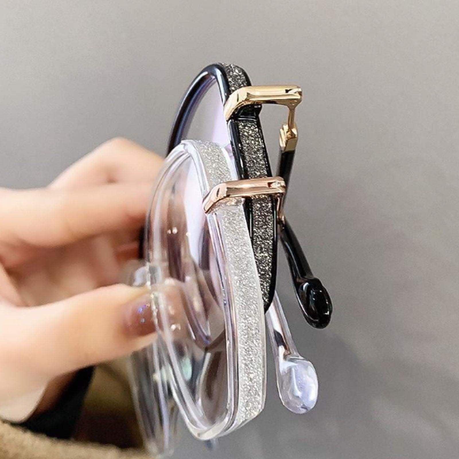 Aultink Women\'S Portable Fashion Anti-Blue Light Reading Glasses Ultra Light Reader Large Fram Multifocal Glasses (+150,White)