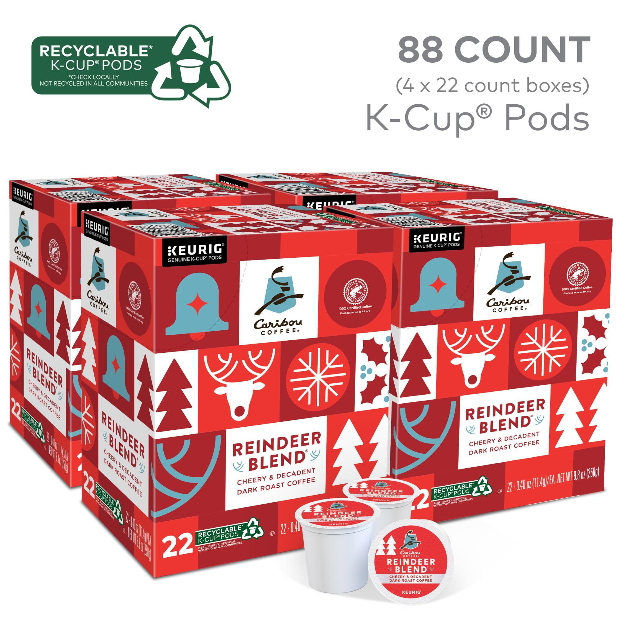 Caribou Coffee Caribou Coffee Reindeer Blend, Single-Serve Keurig K-Cup Pods, Dark Roast Coffee Pods, 88 Count