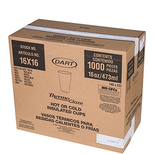 DART Dart 16X16G Café G Foam Hot/Cold Cups, 16oz, White w/Brown & Green (Case of 1000)